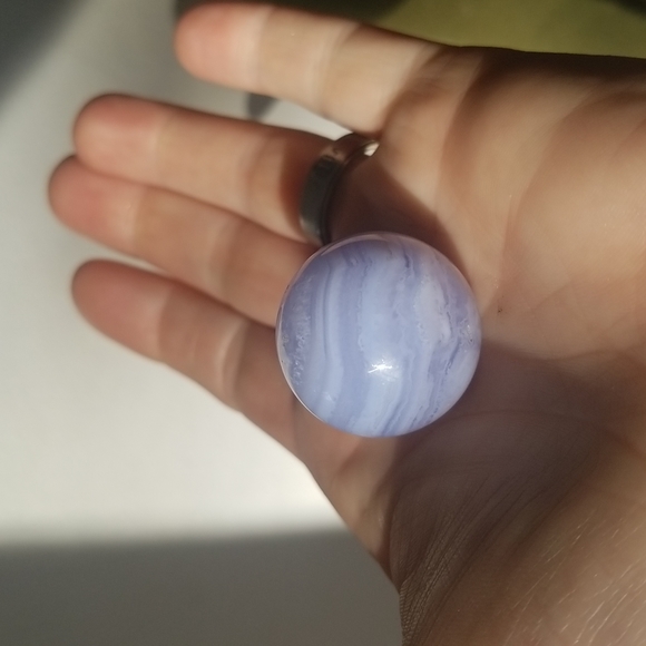 Blue Lage Agate Sphere - Picture 8 of 8